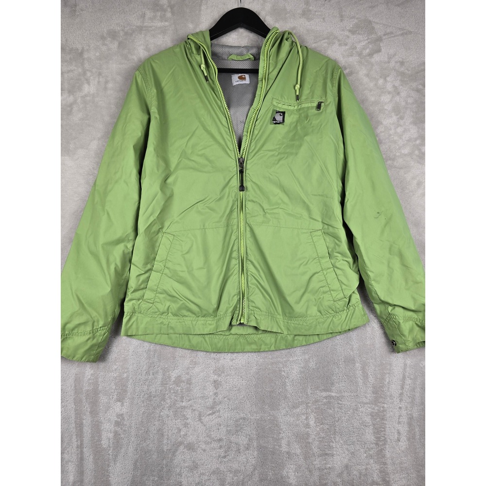 Carhartt Rockford Windbreaker Jacket Womens S Green Hooded Meshโ Lined 100463